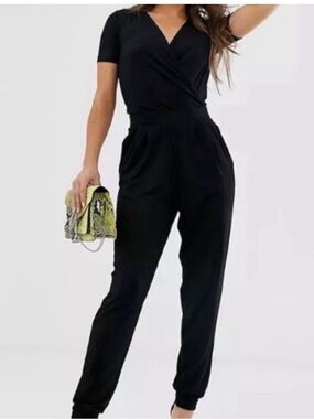 ASOS Black Jumpsuit – Size US 6 (UK 10) – Short Sleeve, Tapered Leg